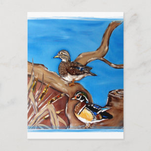 CARTE POSTALE CANARDS BOISÉS