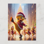 Carte Postale Canards de Noël en train de danser (Devant)