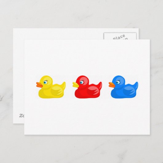 Carte Postale Canards en caoutchouc (Devant / Derrière)