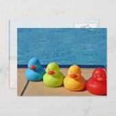 Carte Postale Canards en caoutchouc colorés (Devant / Derrière)