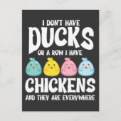Carte Postale Canards Ou Une Rangée J'Ai Des Poulets Partout (Devant)