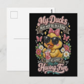 Carte Postale Canards pas en rangée : un camp de sensibilisation (Devant / Derrière)