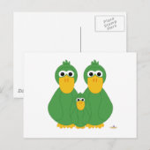 Carte Postale Canards Vertes Et Bébé (Devant / Derrière)