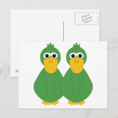 Carte Postale Canards verts (Devant / Derrière)
