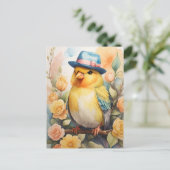 Carte Postale Canari au chapeau Fedora (Debout devant)