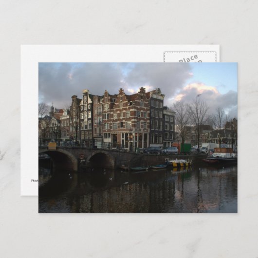 Carte Postale Canaux à Amsterdam (Devant / Derrière)