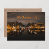 Carte Postale Canaux à Amsterdam Pays-Bas (Devant / Derrière)