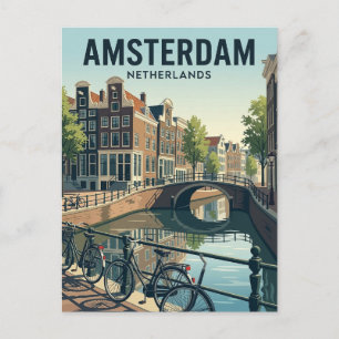 Carte Postale Canaux d'Amsterdam Pays-Bas