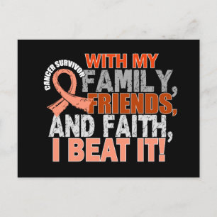 Carte Postale Cancer de l'endométrie Survivant Famille Amis Foi
