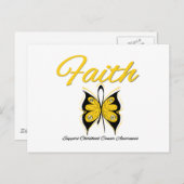 Carte Postale Cancer de l'enfance Foi Papillon Ruban (Devant / Derrière)