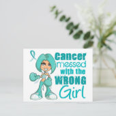 Carte Postale Cancer de l'ovaire s'en est pris à la mauvaise fil (Debout devant)