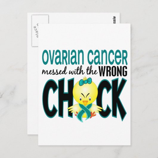 Carte Postale Cancer De L'Ovarien Malmené Par Le Mauvais Pouce (Devant / Derrière)