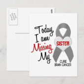 Carte Postale Cancer du cerveau, ma sœur me manque 1 (Devant / Derrière)