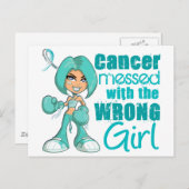 Carte Postale Cancer du col de l'utérus s'est trompé de fille (Devant / Derrière)