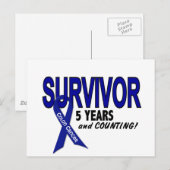 Carte Postale Cancer du côlon Survivant de 5 ans (Devant / Derrière)