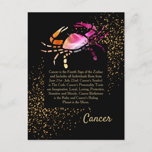Carte Postale Cancer du crabe (Devant)