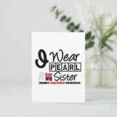 Carte Postale Cancer Du Poumon Je Porte Du Ruban De Perle Pour M (Debout devant)