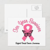 Carte Postale Cancer du sein 10 ans Survivant (Devant / Derrière)