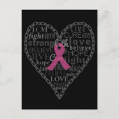 Carte Postale Cancer du sein, conscience, ruban rose (Devant)