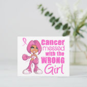 Carte Postale Cancer du sein Fille de combat 1 (Debout devant)