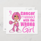 Carte Postale Cancer du sein Fille de combat 1 (Devant / Derrière)