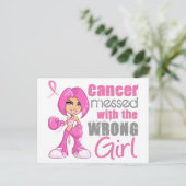 Carte Postale Cancer du sein Fille de combat 1 (Debout devant)