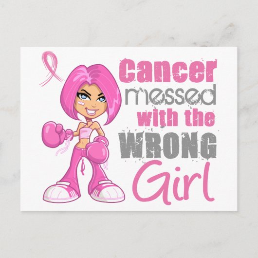 Carte Postale Cancer du sein Fille de combat 1 (Devant)
