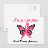 Carte Postale Cancer du sein Je suis un survivant (Devant / Derrière)