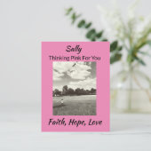 Carte Postale Cancer du sein Pensée rose Foi Espérance Amour (Debout devant)
