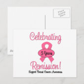 Carte Postale Cancer du sein - Remise de 5 ans (Devant / Derrière)