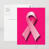 CARTE POSTALE CANCER DU SEIN ROSE RIBBON (Devant / Derrière)