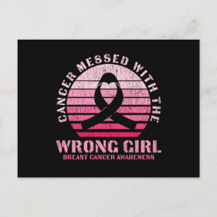 Carte Postale Cancer du sein s'en est pris à la mauvaise fille s