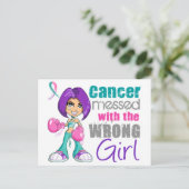 Carte Postale Cancer Du Thyroïde Messagé Avec Une Fille Mauvaise (Debout devant)