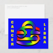 Carte Postale Cancer & Libra GLBT (Devant / Derrière)
