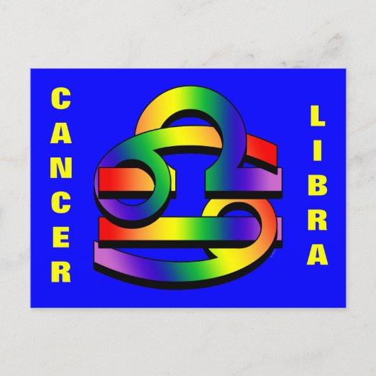 Carte Postale Cancer & Libra GLBT (Devant)