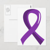 Carte Postale Cancer pancréatique Ruban pourpre 3 (Devant / Derrière)