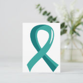 Carte Postale Cancer péritonéal Ruban Turquoise 3 (Debout devant)