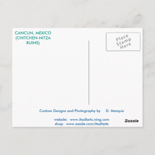 CARTE POSTALE CANCUN #7 POSTCARD (Dos)