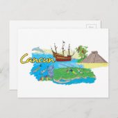 Carte Postale Cancun, la ville célèbre de Mexico (Devant / Derrière)