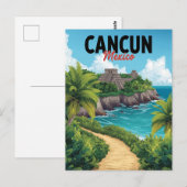 Carte Postale Cancun Mexique Chichen Itza Plage Vache (Devant / Derrière)