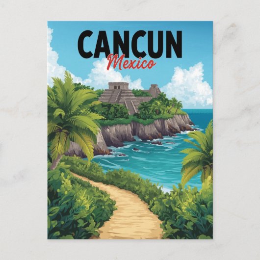 Carte Postale Cancun Mexique Chichen Itza Plage Vache (Devant)