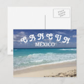 Carte Postale Cancun Mexique Eau claire Plage des Caraïbes (Devant / Derrière)