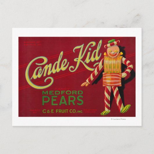 Carte Postale Cande Kid Pear Crate Label Medford, OU (Devant)