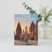 Carte Postale Candi Prambanan Indonésie (Debout devant)