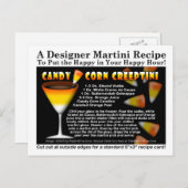 Carte postale Candy Corn Halloween Martini Recette (Devant / Derrière)