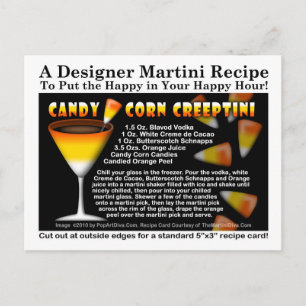Carte postale Candy Corn Halloween Martini Recette