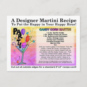 Carte postale Candy Corn Martini Recette Carte pos