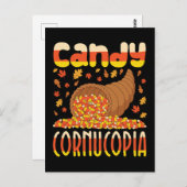 Carte Postale Candy Cornucopia Candy Corn Halloween (Devant / Derrière)