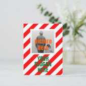 CARTE POSTALE CANDY DE NOËL CUSTOMISÉ ROUGE BLANC PERSONNALISÉ (Debout devant)