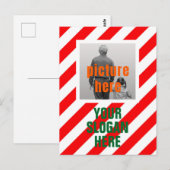 CARTE POSTALE CANDY DE NOËL CUSTOMISÉ ROUGE BLANC PERSONNALISÉ (Devant / Derrière)